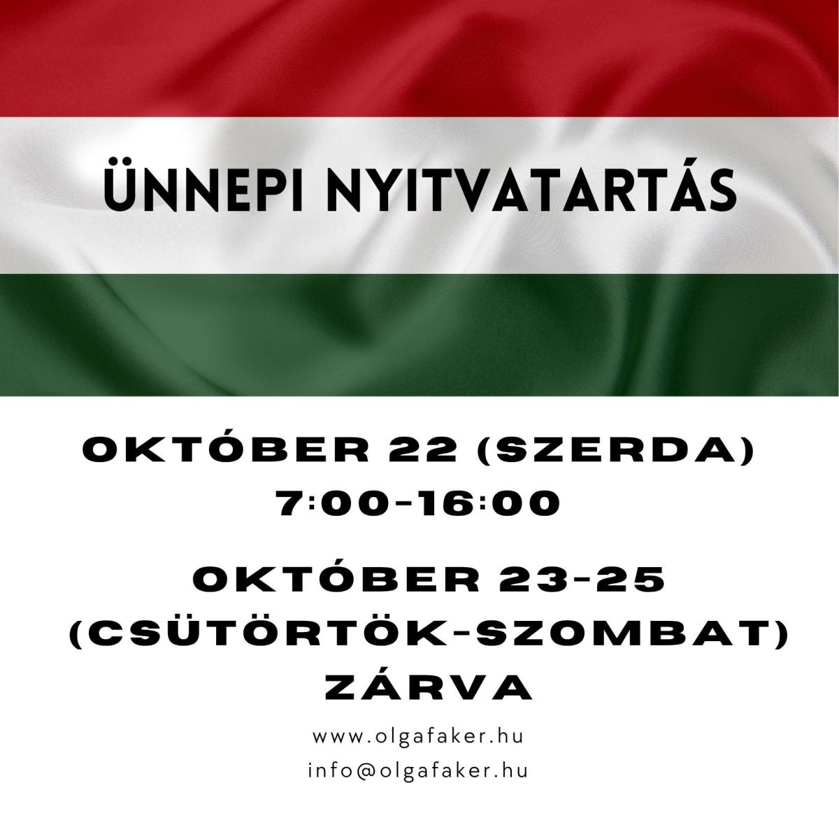 Ünnepi Nyitvatartás Információ