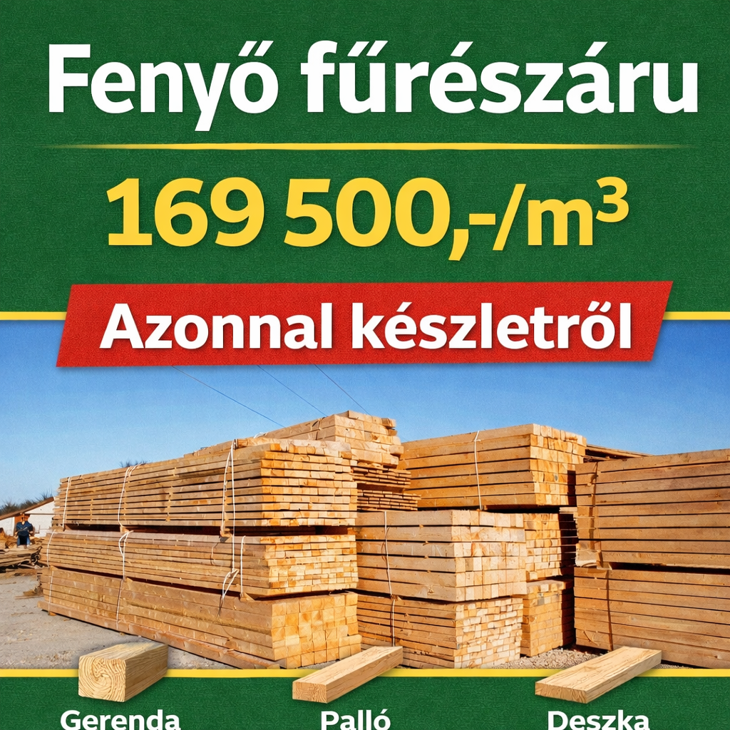 Nagy készlet, gyors kiszolgálás fenyő fűrészáruból
