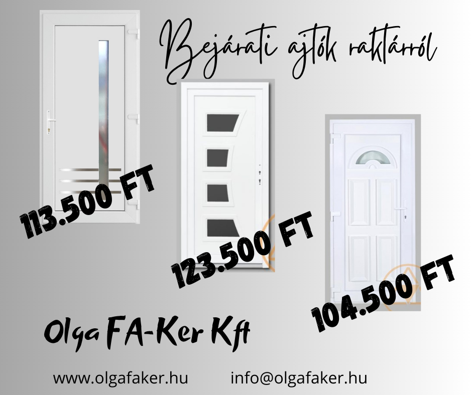 Biztonság, stílus, kedvező ár - Bejárati ajtók készletről