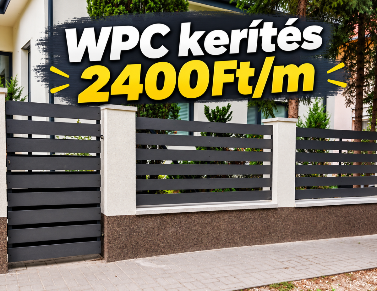 WPC kerítéselemek most 2 400 Ft/m áron  modern megjelenés, kevesebb karbantartás